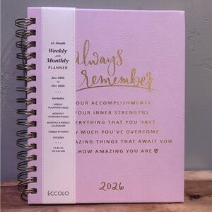 Eccolo 2026 Inspirational 12 Month Spiral Bound Weekly And Monthly Planner NWTS